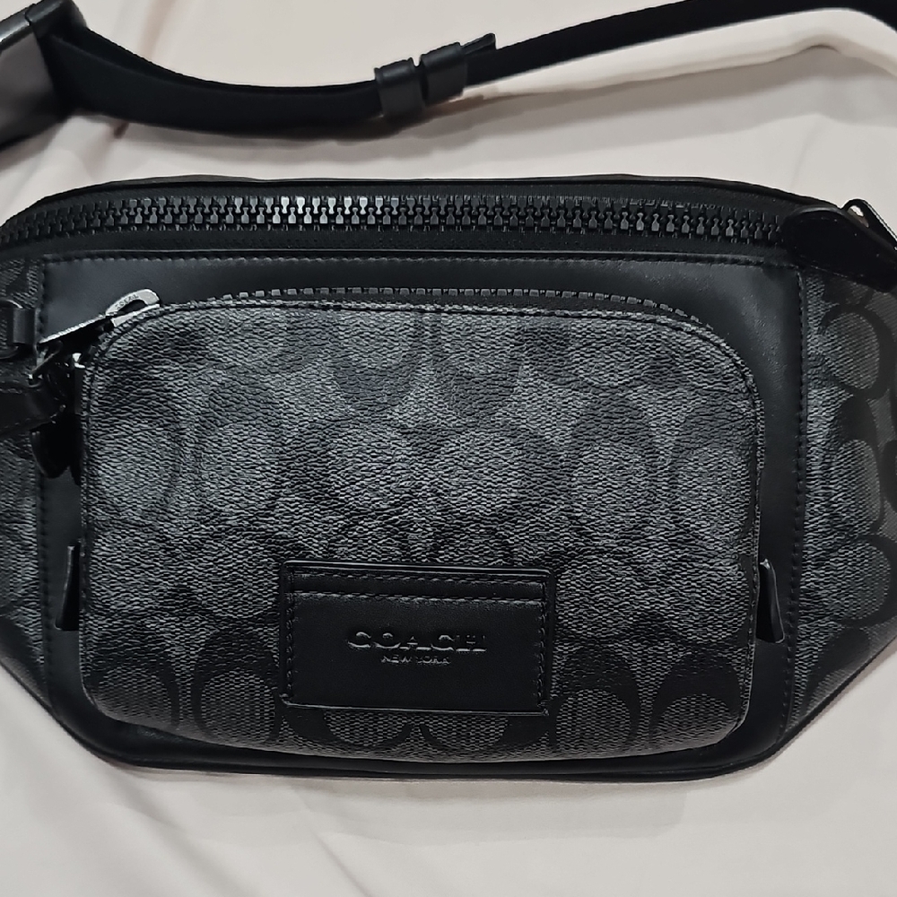 Coach Black Patterned Men's Belt Bag